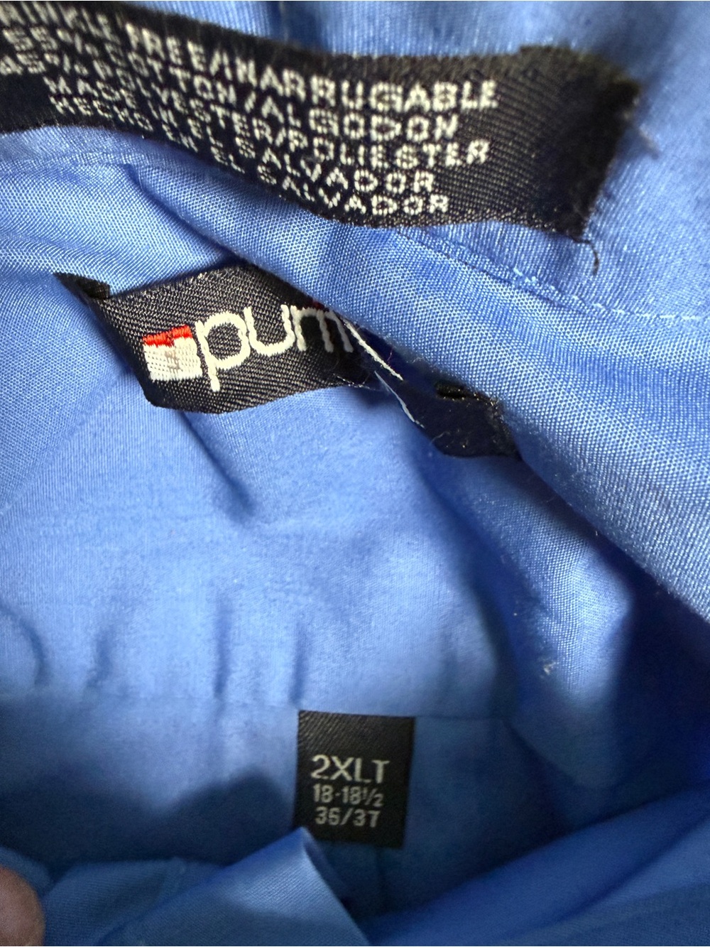 Puritan Men's Light Blue Dress Shirt - 2XLT Button-Up